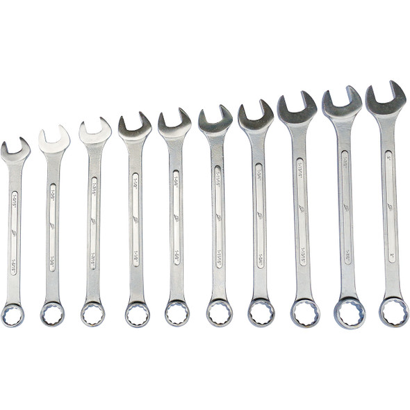 10 Pc. 12-Point SAE Jumbo Raised Panel Combination Wrench Set 1010