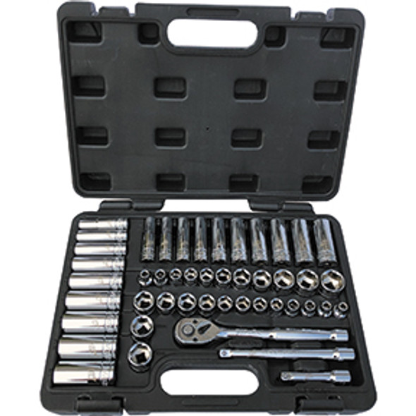 47 Pc. 3/8" Drive 6 Point SAE and Metric Pro Socket Set 1245 47 Pc. 3/8" Drive 6 Point SAE and Metric Pro Socket Set 1245