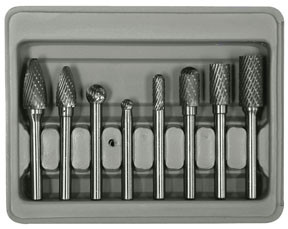 8 Piece Double Cut Carbide     Rotarty Burr Set with 1/4" Shank 2181