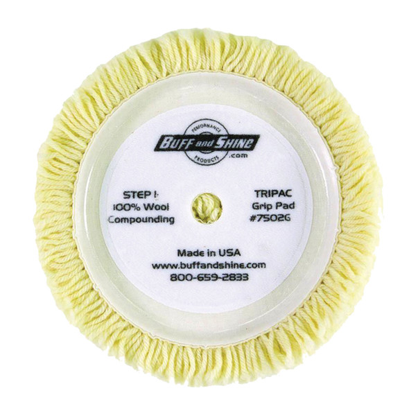 Grip Wool Buffing Pad, White 7502G