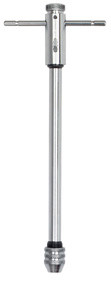 T-Handle Ratcheting Tap Wrench, 10" Extended Length for Tap Sizes No. 0 - 1/4", Carded 21210