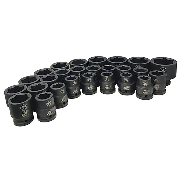 26-Pc. 3/4” Drive 6 Point Metric Socket Set 63126