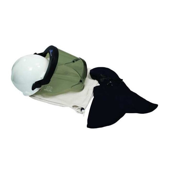 Arc Flash Head Protection Kit, 2 PPE CAT, 20 cal/sq cm, Navy, Universal