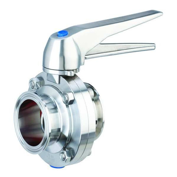 Vne Butterfly Valve,3" Tube Size,Clamp 51C3.0MS/STH