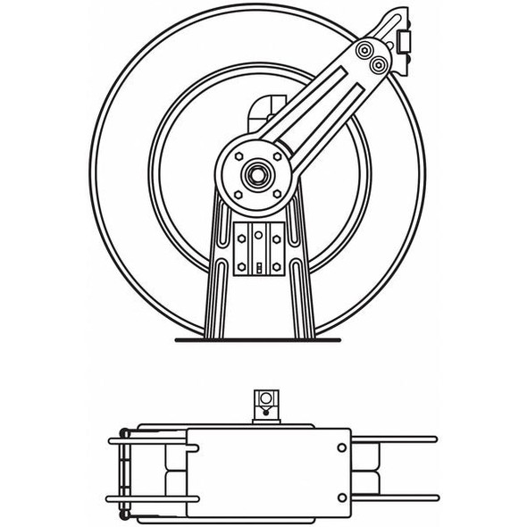 Spring Return Hose Reel, 3/4 in Hose Diameter, 50 ft Length, 50 psi Max. Pressure, Red