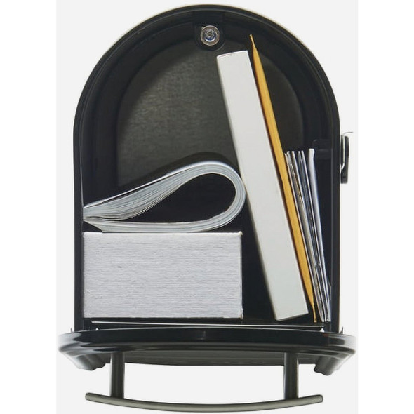 Gibraltar Franklin Black Steel Rural Post Mount Mailbox FM110BAM 207673