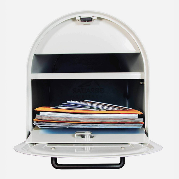 Gibraltar Reliant White Locking Post Mount Mailbox