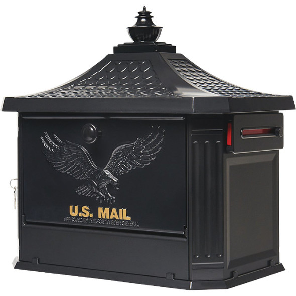 Gibraltar Hamilton Black Locking Post Mount Mailbox HM200BAM