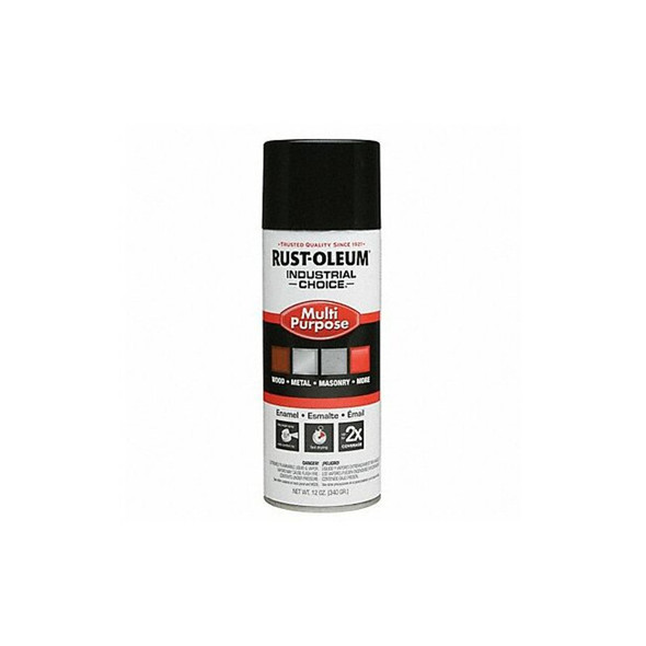 Rust-Oleum Spray Paint, Black, Gloss, Solvent, 12 oz 1679830V