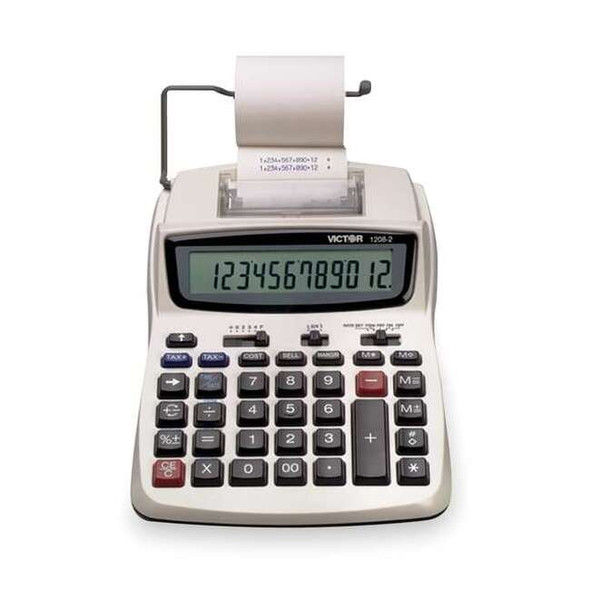 Victor Technology Printing Calculator,7 1/2" W,1 1/2" H 1208-2