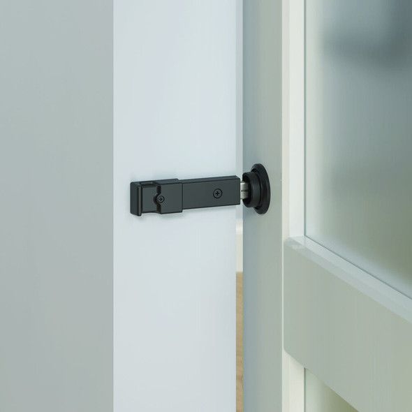 National Hardware Matte Black Barn Door Lock N700-150 231951