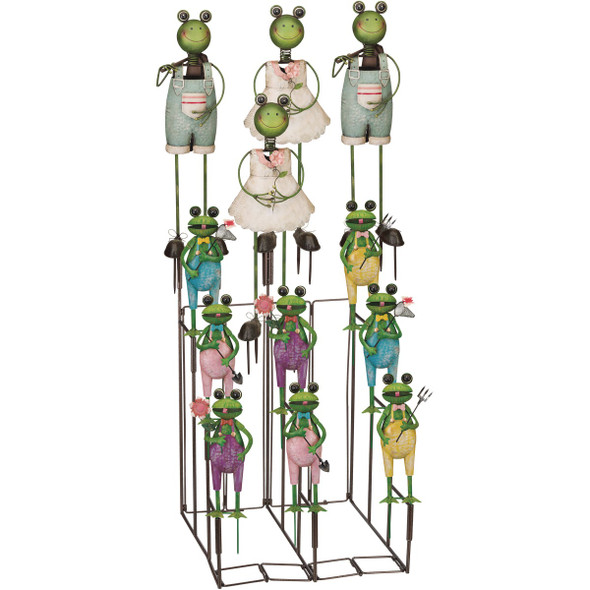 Regal Art & Gift Frog Stake Assortment 80232 Pack of 16