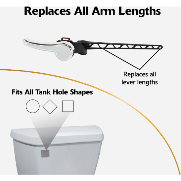 Korky Universal Chrome Flush Tank Lever with Plastic Handle