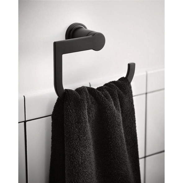 Moen Rinza Towel Ring, Matte Black Y1186BL 407005
