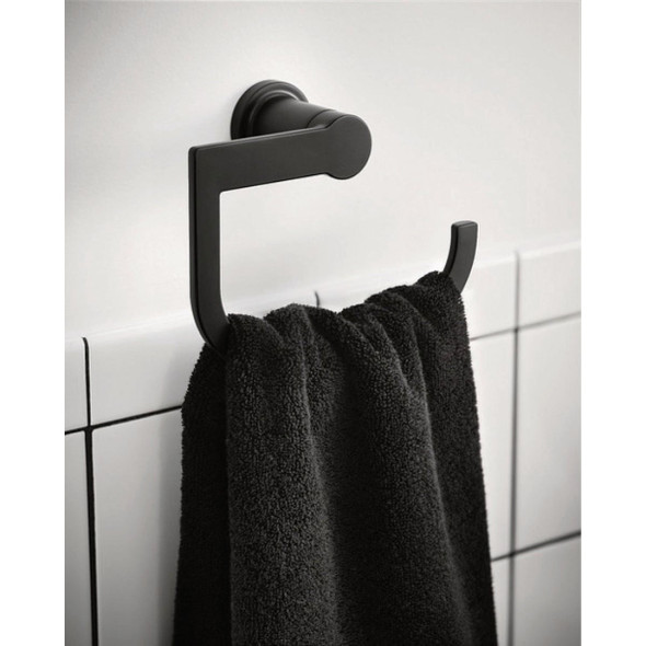 Moen Rinza Towel Ring, Matte Black Moen Rinza Towel Ring, Matte Black