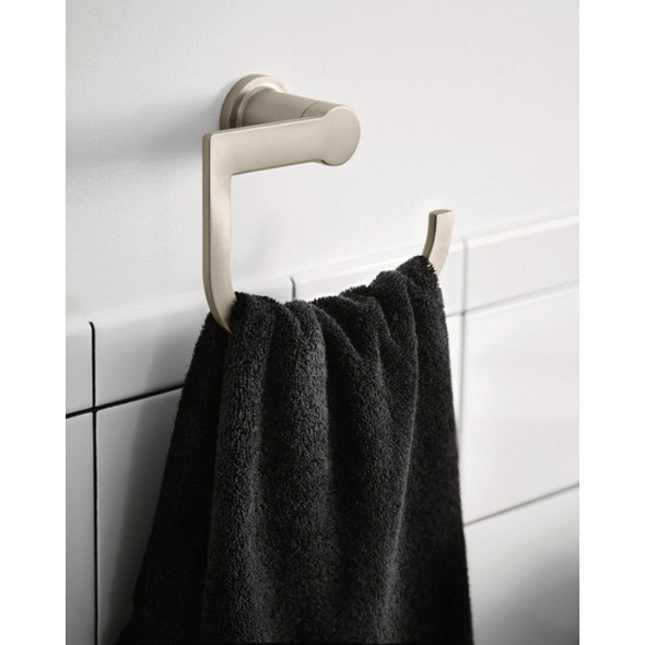 Moen Rinza Towel Ring, Spot Resist Brushed Nickel Y1186BN 485366