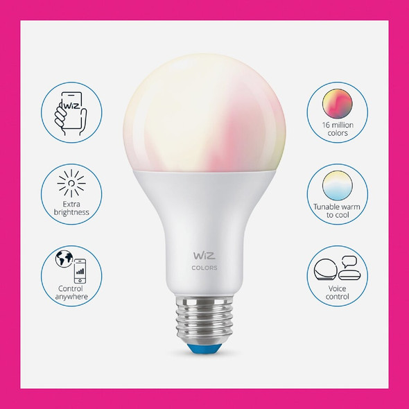 Wiz 100W Equivalent Color Changing A21 Medium Dimmable Smart LED Light Bulb 603514 538911