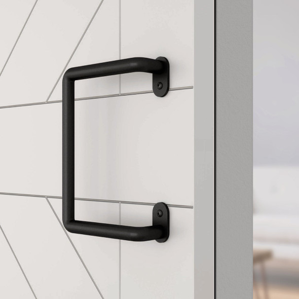 National Hardware 8 In. Matte Black Troy Interior Barn Door Pull N700-103 211879