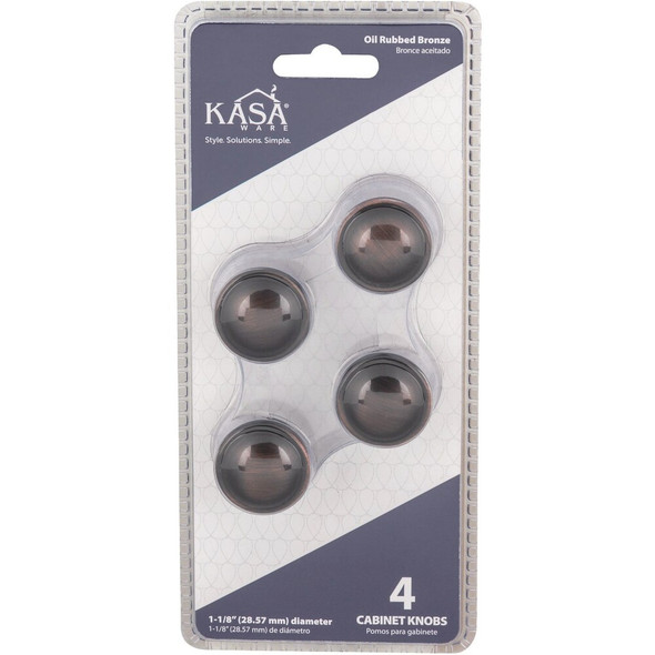 KasaWare 1-1-8 In. Diameter Brushed Oil Rubbed Bronze Cabinet Knob (4-Pack) K413BORB-4 221898