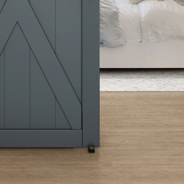 National Hardware Matte Black Double Floor Guide N700-114 229541