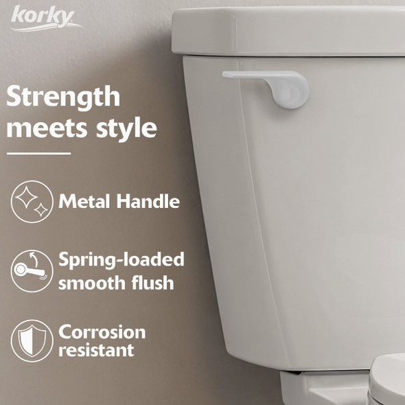 Korky StrongARM Universal White Tank Lever with Wave Style Handle 6062BP 447588