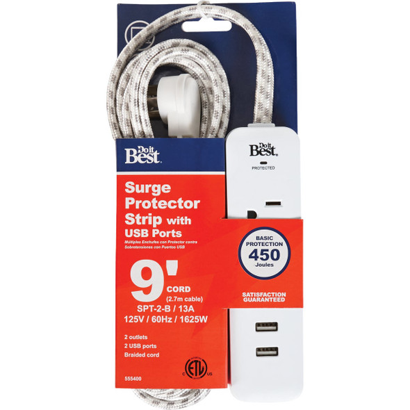 SIM Supply, Inc. 2 Outlet Surge Protector LTS-02H/A10