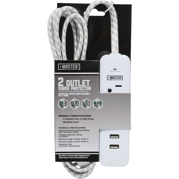 SIM Supply, Inc. 2 Outlet Surge Protector LTS-02H/A10