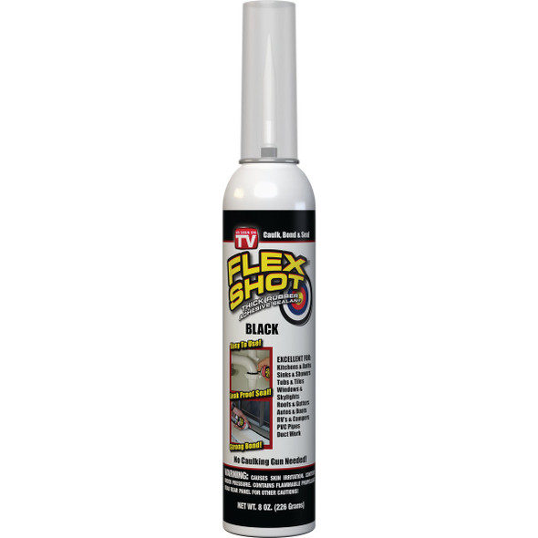 FLEX SHOT 8 Oz. Adhesive Rubber Sealant, Black FSH8B-4