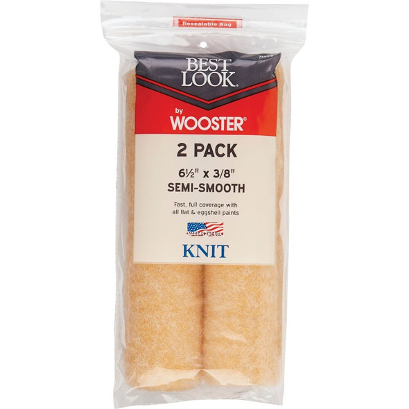 Best Look By Wooster 6-1-2 In. x 3-8 In. Mini Knit Fabric Roller Cover (2-Pack) DR484-6 1/2 772318