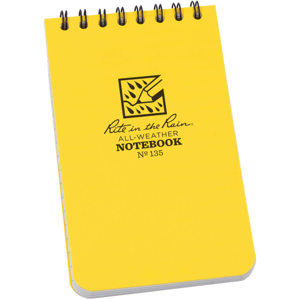 Rite in the Rain 3 In. x 5 In. 50-Sheet Top Spiral Yellow Notebook 135