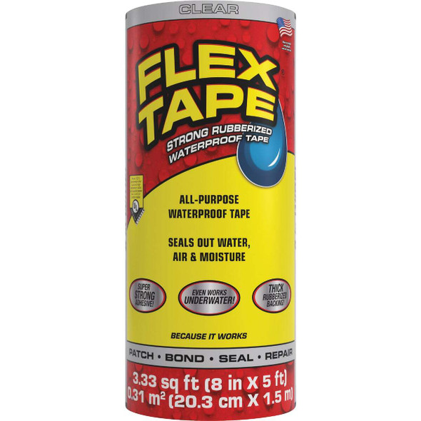 Flex Tape 8 In. x 5 Ft. Repair Tape, Clear TFSCLRR0805