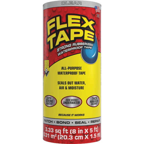 Flex Tape 8 In. x 5 Ft. Repair Tape, Clear TFSCLRR0805