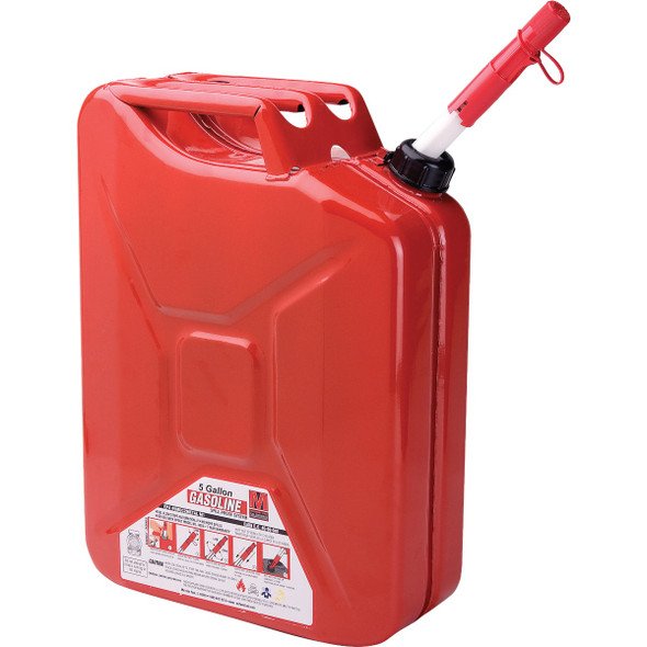 Midwest Can 5 Gal. Steel Gasoline Fuel Can, Red 5810