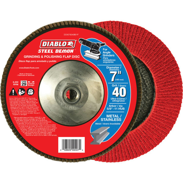 Diablo 7" 40g Flap Disc DCX070040B01F 302970