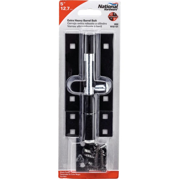National Hardware 5 In. Black Extra Heavy Door Barrel Bolt N152-121 200722
