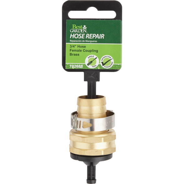 Best Garden 3/4 In. Female Brass Hose End Repair Hose Coupling Best Garden 3/4 In. Female Brass Hose End Repair Hose Coupling