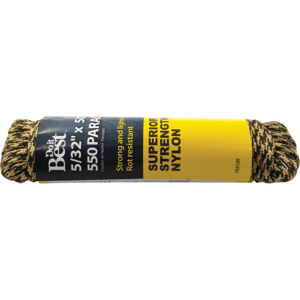 Do it Best 550 5/32 In. x 50 Ft. Camouflage Nylon Paracord 703120