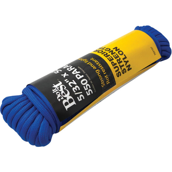 Do it Best 550 5-32 In. x 50 Ft. Blue Nylon Paracord 703107 703107