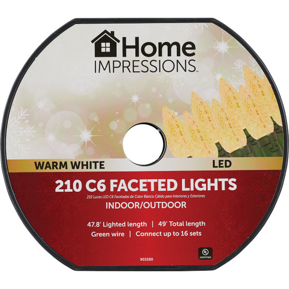 Home Impressions Warm White 210-Bulb C6 LED Light Set