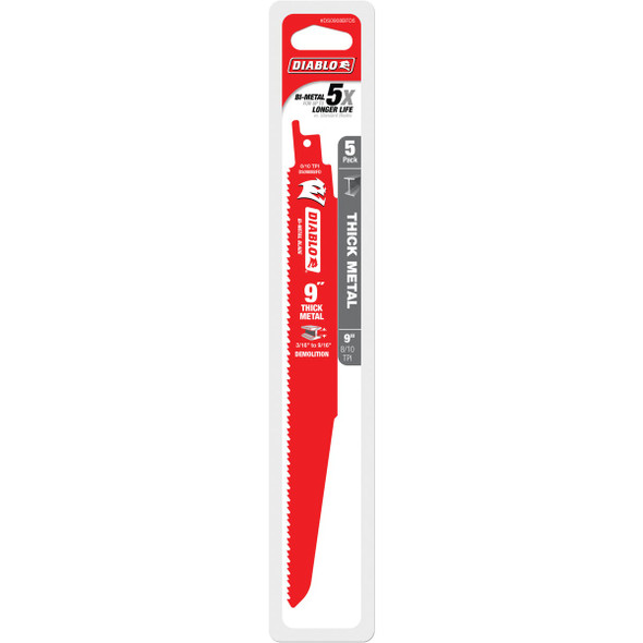 Diablo 5pk 9" 8-10t Recip Blade DS0908BFD5 300976