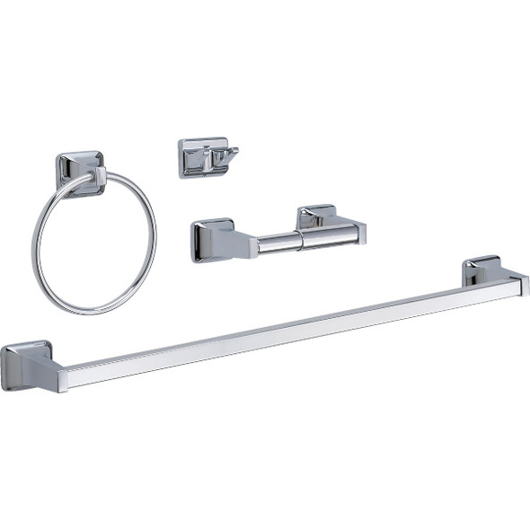 Home Impressions Vista 4-Piece Bath Hardware Set, Chrome 409793 Home Impressions Vista 4-Piece Bath Hardware Set, Chrome 409793