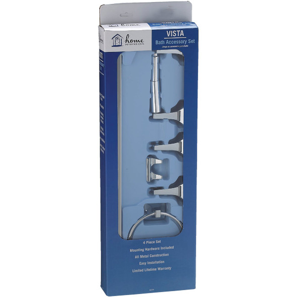 Home Impressions Vista 4-Piece Bath Hardware Set, Chrome Home Impressions Vista 4-Piece Bath Hardware Set, Chrome