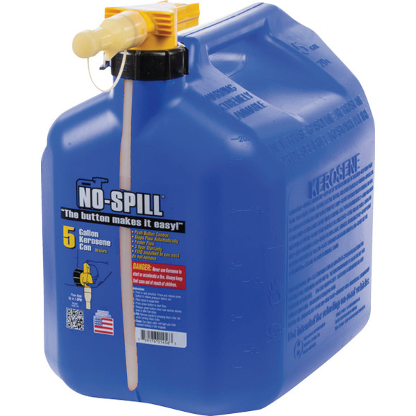 No-Spill ViewStripe 5 Gal. Plastic Kerosene Fuel Can, Blue 1466