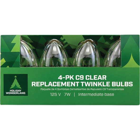 Home Impressions C9 Clear Twinkle 125V Replacement Light Bulb (4-Pack) 905202 905202