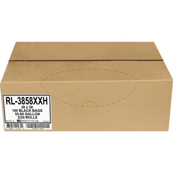 Aluf Plastics 60 Gal. 1.5 Mil. Black Low Density Can Liner (100-Count)