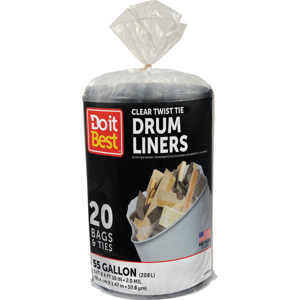 Do it Best 55 Gal. Clear Drum Liner (20-Count) 647896