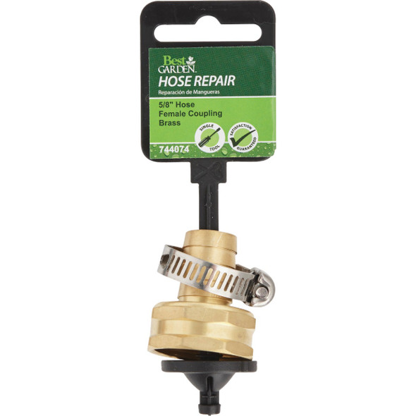 Best Garden 5/8 In. Female Brass Hose End Repair Hose Coupling Best Garden 5/8 In. Female Brass Hose End Repair Hose Coupling