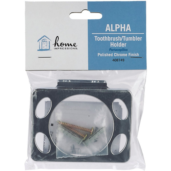 Home Impressions Alpha Chrome Toothbrush Holder 408749 408749
