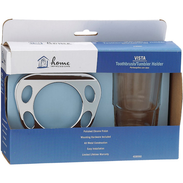 Home Impressions Vista Chrome Toothbrush Holder 408990 408990