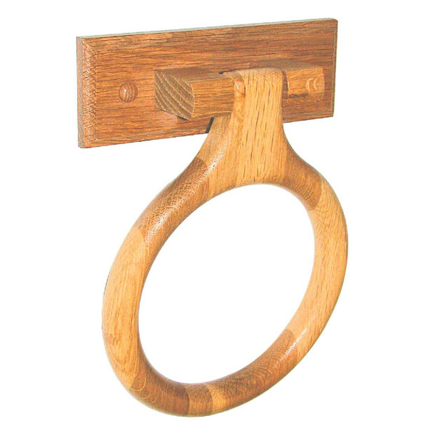 Home Impressions Sierra Medium Oak Solid Oak Towel Ring B50701